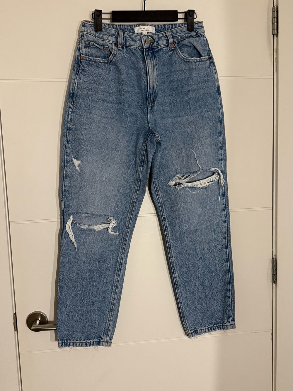 Dynamite Claudia Light Wash High-Rise Jeans with Rips